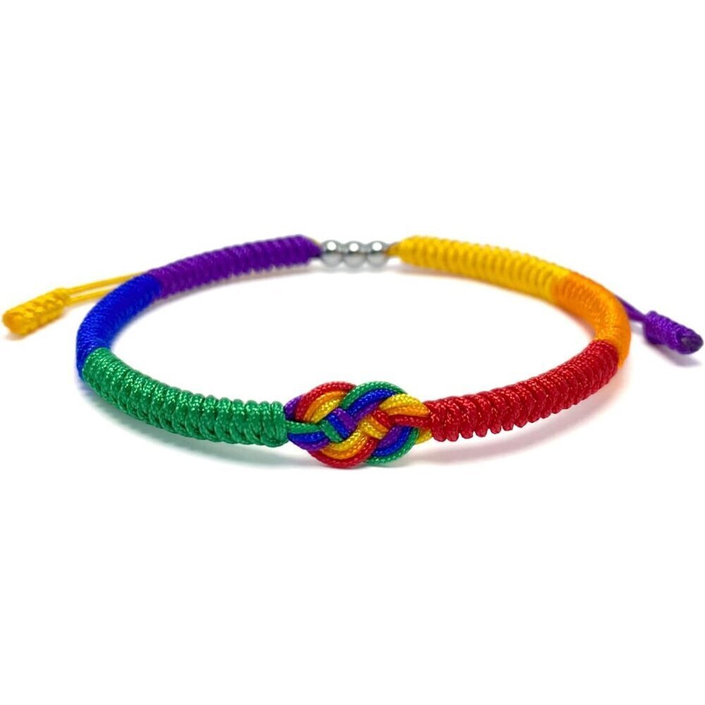 LGBTQ Pride Wrist Bracelet Copper Rope Adjustable Support LGBTQ Community - Picture 2 of 7